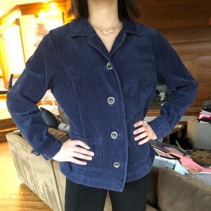 Navy Blue Corduroy Button Up